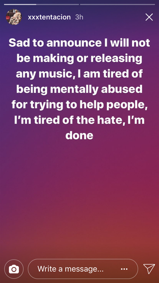 Screenshot from XXXTentacion’s Instagram (10/27/2017)